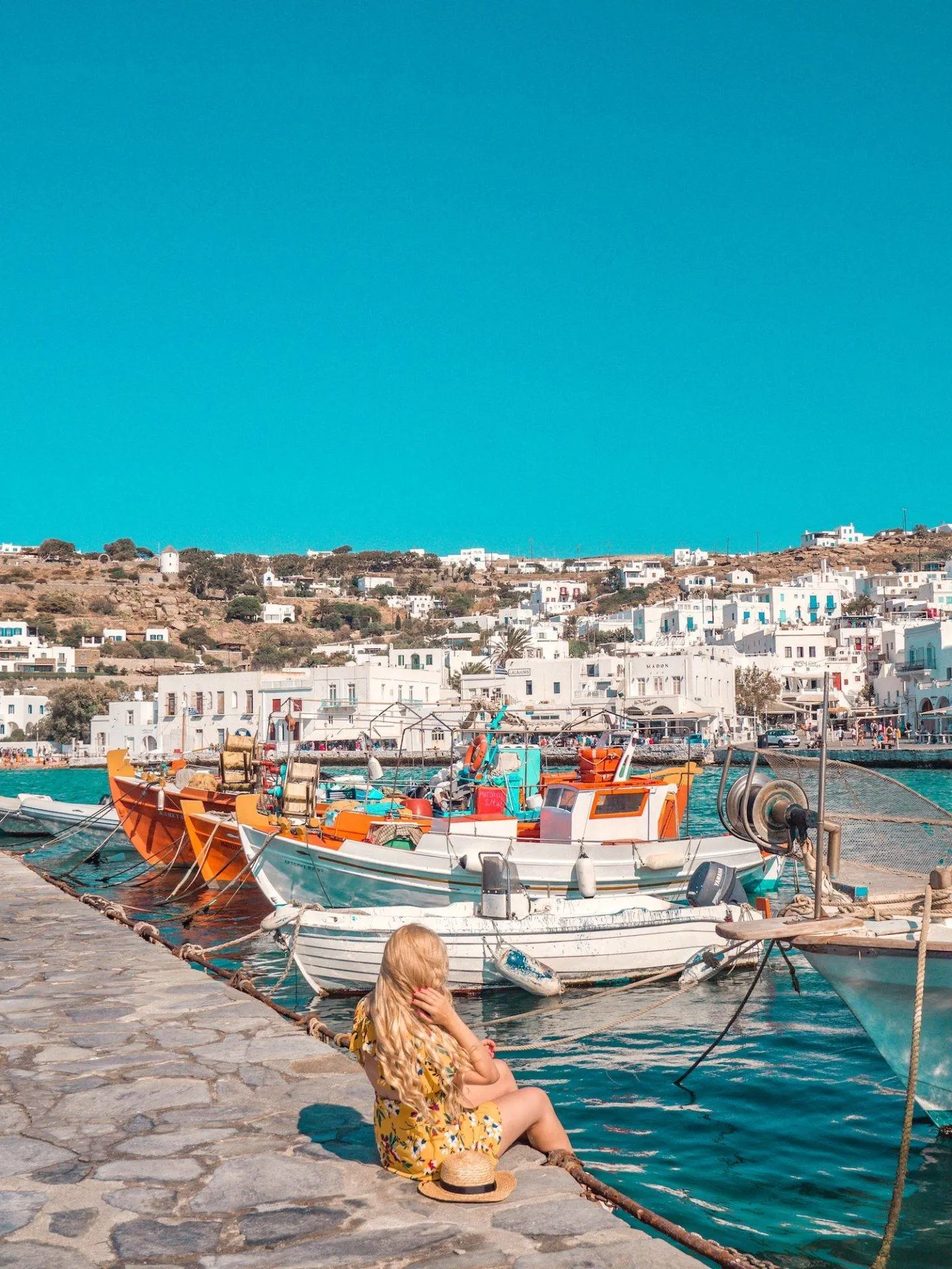 Mykonos harbor has so much charm and is one of the most instagrammable places in Mykonos. Click the photo to see the rest of my list of the most instagrammable places in Mykonos! 