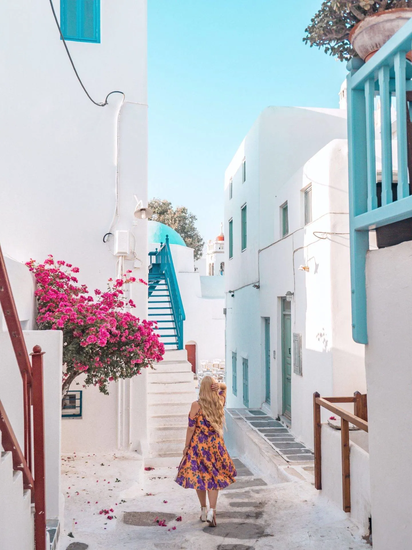 Most Instagrammable Places in Mykonos: The streets of Old Town Mykonos. Click the photo to see the rest of my list of the most instagrammable places in Mykonos! 