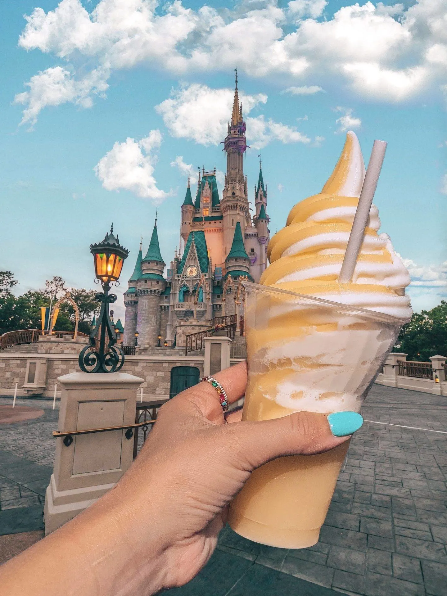 Treats and castles! Click the photo for a complete guide on how to get the perfect photo at Disney! Includes a list of all the top Disney World photo spots. via www.kirstenwendlandt.com