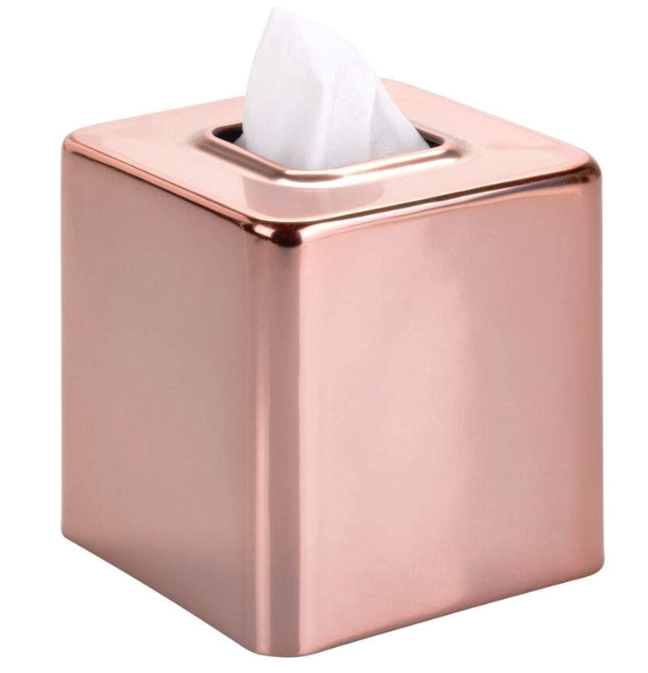 Rose gold office supplies to brighten your workspace - Rose gold tissue box