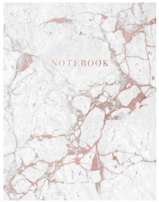 Marble and rose gold notebook