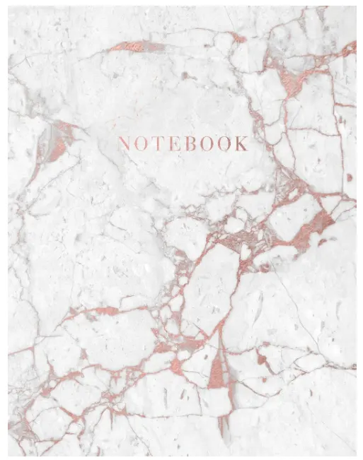 Marble and rose gold notebook