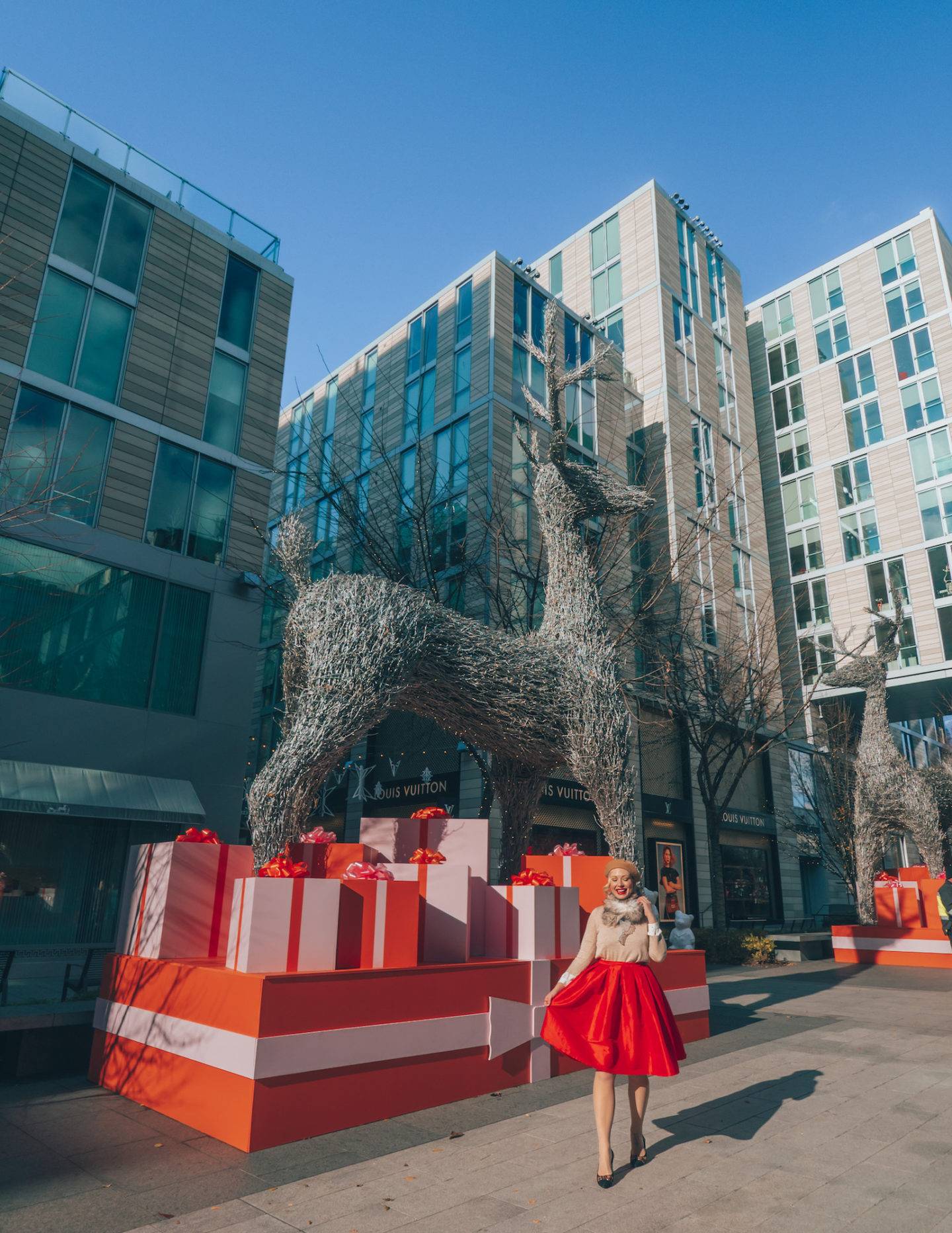 Things to do in Washington DC at Christmas: Go shopping at CityCentreDC and enjoy all the holiday decorations