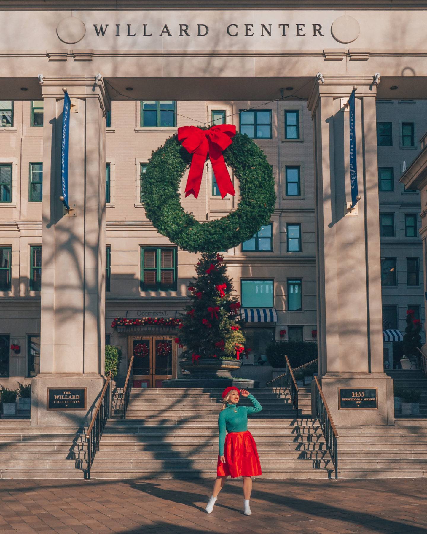 Incredibly festive things to do in Washington DC at Christmas time: Visit the Willard and check out their amazing Christmas decorations