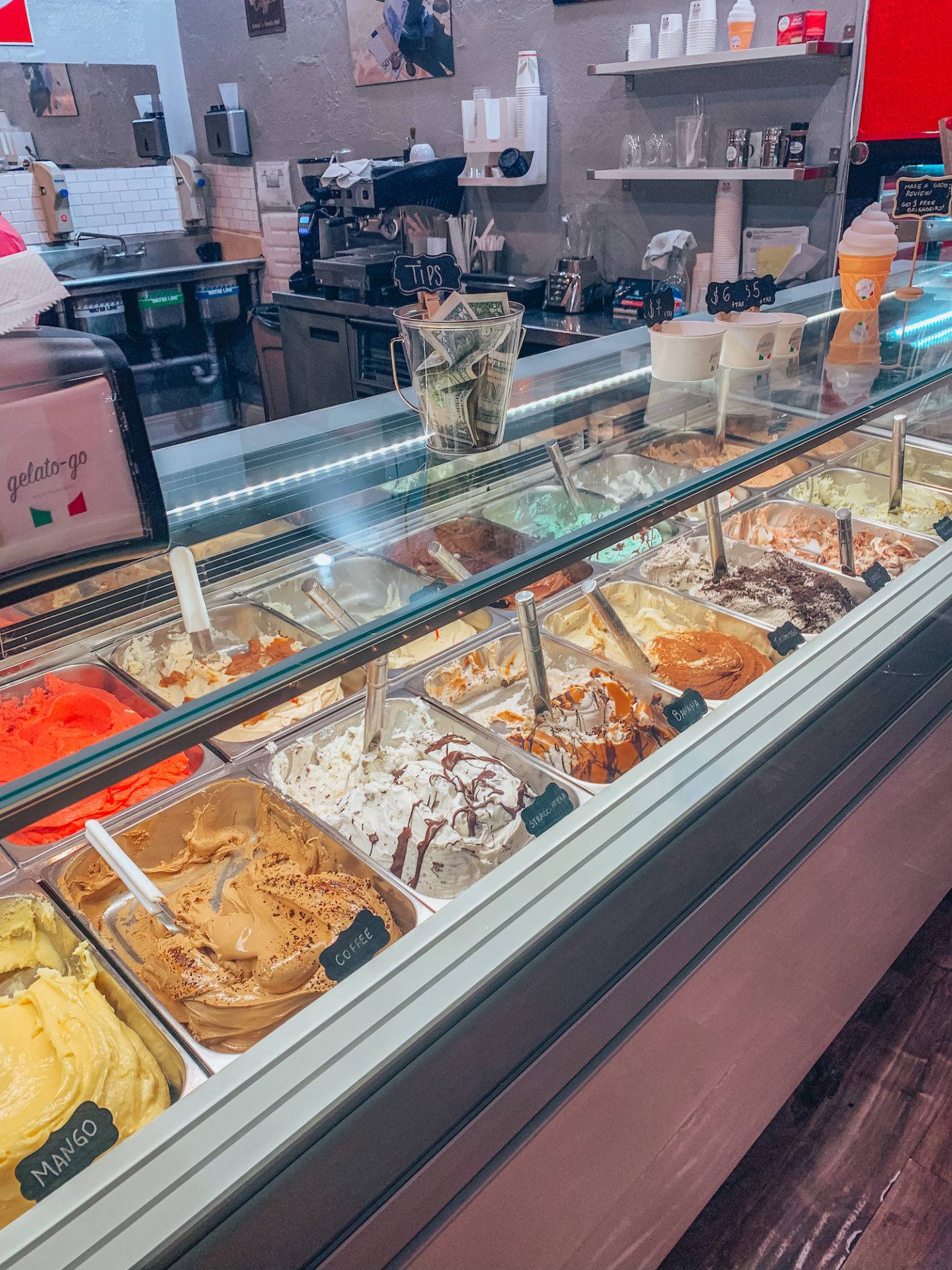 The gelaterie across the street from Hosteria Romana in South Beach is a great spot to end the night with a sweet treat.