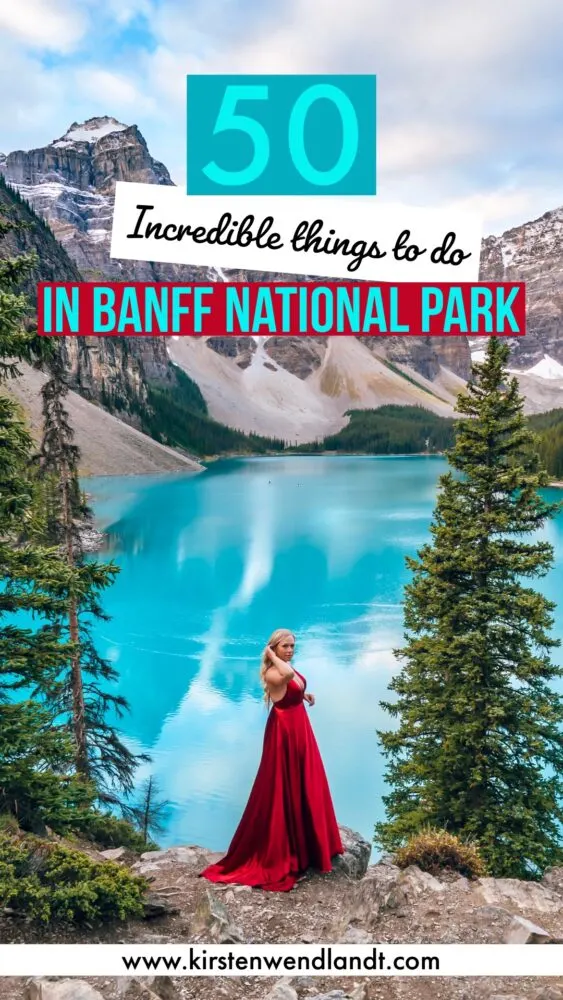 Visiting Banff National Park soon? Don't miss this guide of the 50 best things to in Banff for every kind of traveler! I recently spent 8 days exploring the area and took notes along the way so I could write you the most comprehensive guide possible. This guide includes all the top attractions, hikes, restaurants, and sights you definitely won't want to miss when you visit Banff National Park. I also include any tips you might need when visiting. Click for the full guide!