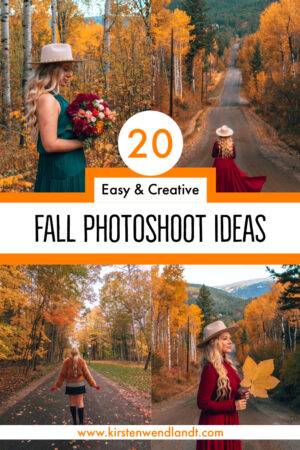 Looking for some unique and creative fall photoshoot ideas to try out this autumn? Heres a list of 20 fall photography ideas that will help you achieve the fall aesthetic of your dreams. Whether you want to aim for destination photography, try your hand at shooting with props, or want to get spooky for the Halloween season. This post has all sorts of fall photography ideas to help you get some really fun seasonal fall photos for your instagram.