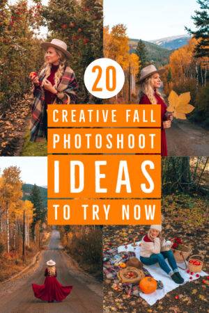 Looking for some unique and creative fall photoshoot ideas to try out this autumn? Heres a list of 20 fall photography ideas that will help you achieve the fall aesthetic of your dreams. Whether you want to aim for destination photography, try your hand at shooting with props, or want to get spooky for the Halloween season. This post has all sorts of fall photography ideas to help you get some really fun seasonal fall photos for your instagram.