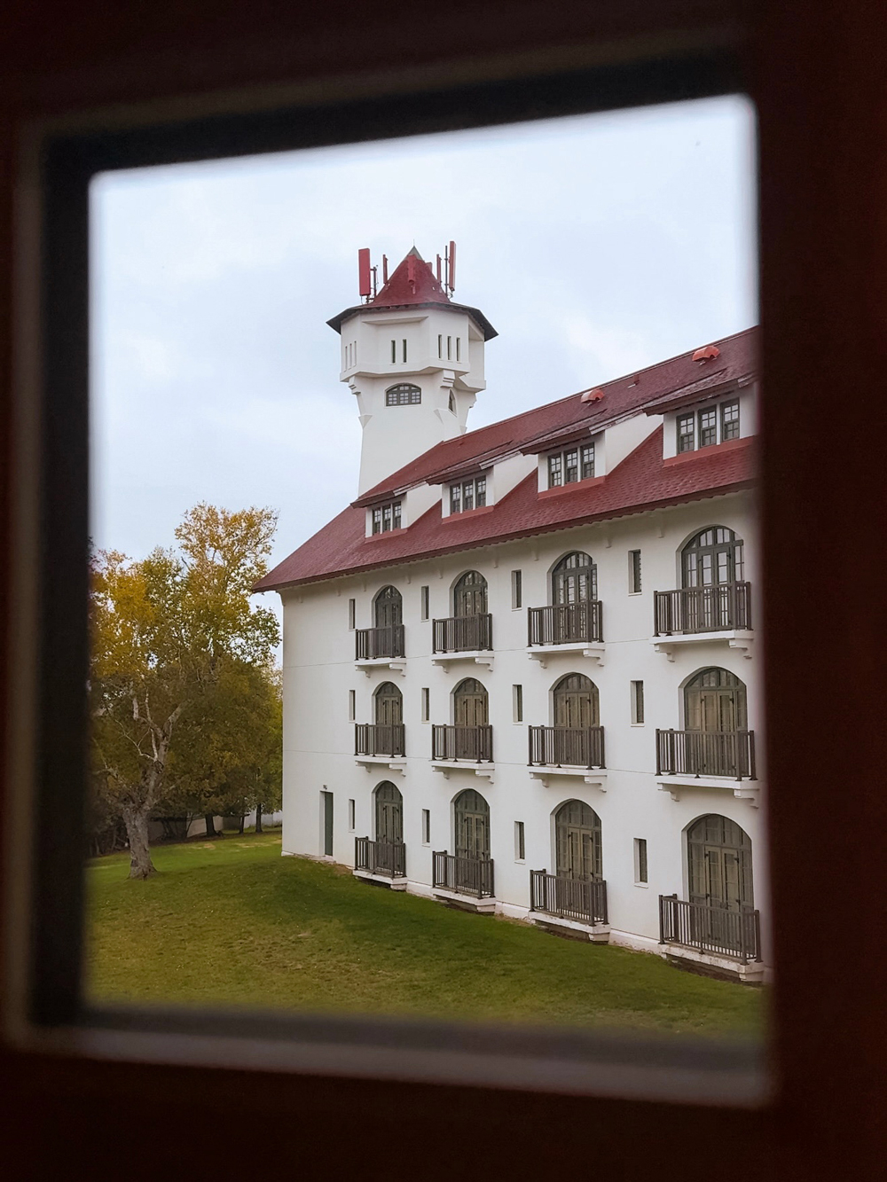 View out the window of the historic Algonquin Resort