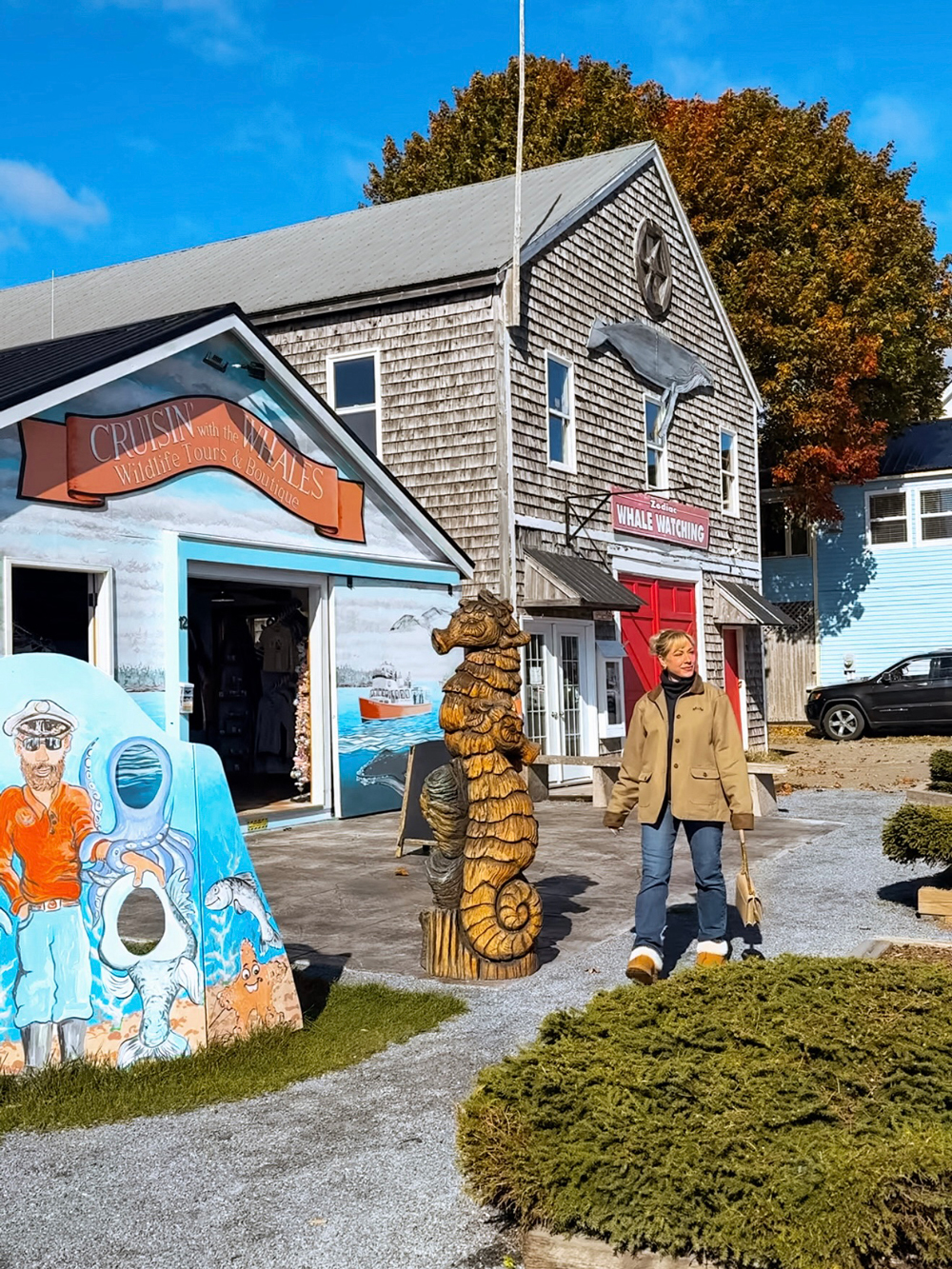 Colorful shops and cafes along Water Street in downtown St. Andrews by-the-Sea, a short walk from the Algonquin Resort.
