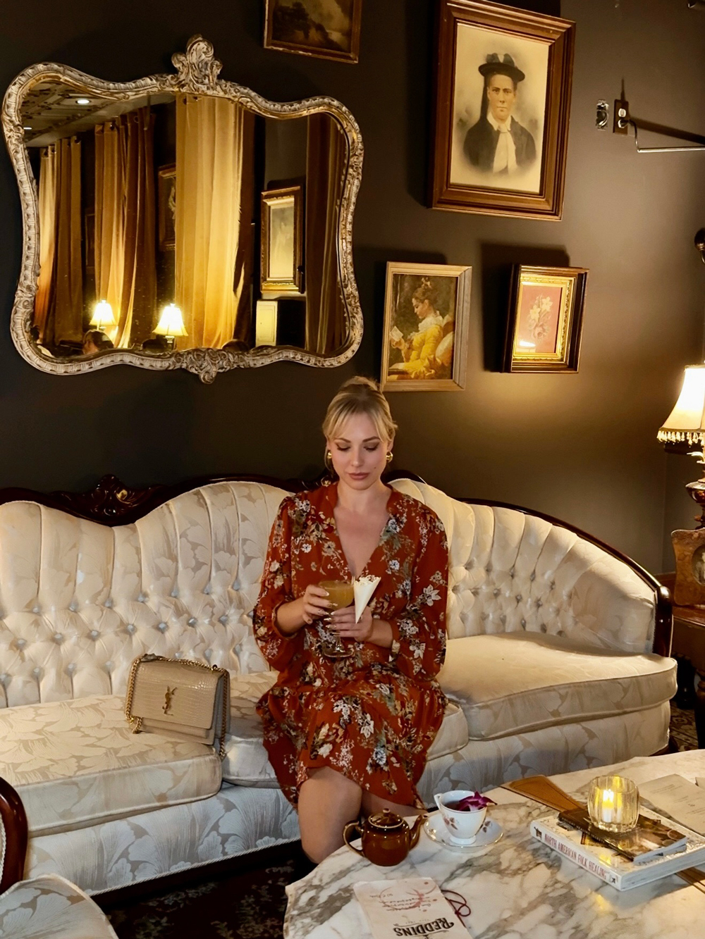 Cozy evening at Reddins Speakeasy in Charlottetown &mdash; vintage interior, autumn cocktail, and relaxed fall atmosphere.