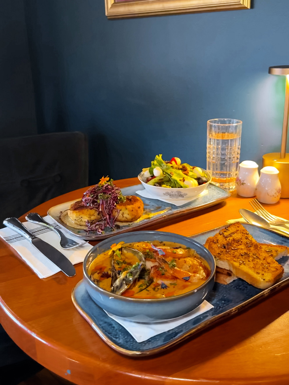 Dinner at Slaymaker and Nichols Gastro House in Charlottetown, PEI &mdash; cozy fall meal and local seafood dishes.